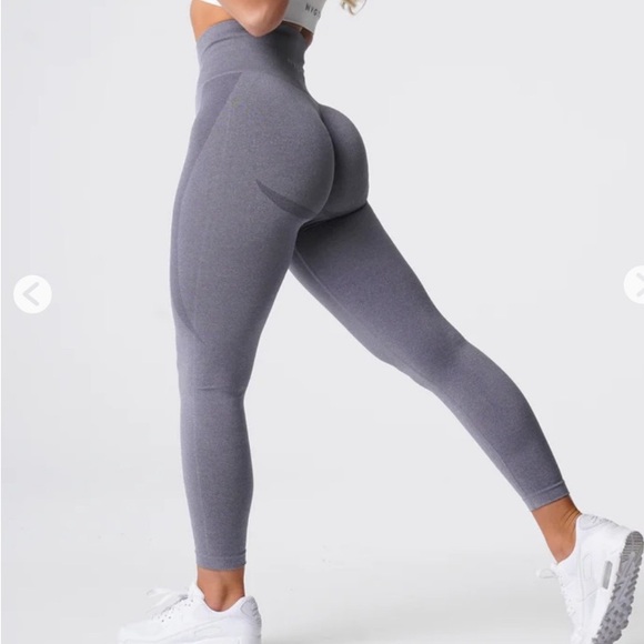 NVGTN Pants - NVGTN- Grey Contour Seamless Leggings Athletic Workout Gym Training Running